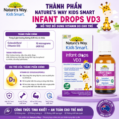 Nature's Way Kids Smart Infant Drops VD3 - Hỗ trợ bổ sung Vitamin D3 cho trẻ - Hộp 13ml
