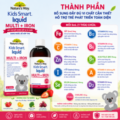 Nature's Way Kids Smart Multi Iron Liquid 200ml - Hỗ trợ bổ sung sắt và các vi chất cần thiết cho trẻ nhỏ dạng nước