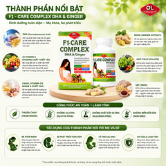 Vitamin tổng hợp cho phụ nữ mang thai và cho con bú Olympian Labs F1 - Care Complex DHA & Ginger