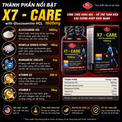Chăm sóc sức khỏe xương khớp Olympian Labs X7 - Care-Glucosamin HCL 1600mg hộp 60 viên