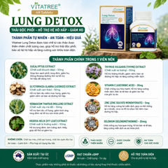 Thải độc phổi vitatree lung detox 60 viên hỗ trợ hệ ho hấp, giảm ho