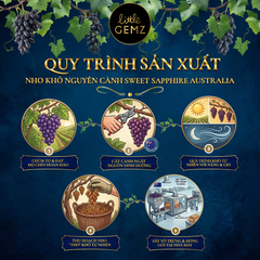 Nho Ngón Tay khô nguyên cành Little Gemz Sweet Sapphire Dried Grapes Clusters 1kg