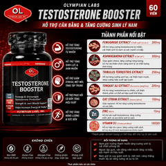 Olympian Labs Testosterone Booster - Hỗ trợ cân bằng và tăng cường sinh lý nam 60 viên