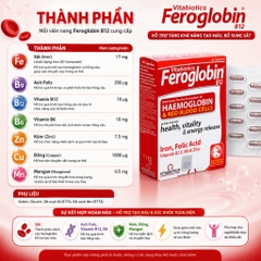 TPBVSK Vitabiotics Feroglobin B12 Haemoglobin Hộp 30 Viên Hỗ Trợ tăng khả năng tạo máu, bổ sung sắt