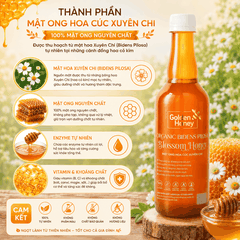 Mật ong rừng hoa xuyến chi golden honey bidens pilosa blossom honey - mật ong nguyên chất từ cánh đồng hoa cỏ kim 500ml