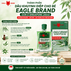 Dầu Khuynh Diệp Cho Bé Eagle Brand Con Ó Singapore (30ml) - Kháng Khuẩn, Giữ Ấm An Toàn Cho Trẻ Sơ Sinh
