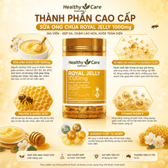 Sữa ong chúa Heathy Care Royal Jelly đẹp da, chậm lão hóa 365 viên