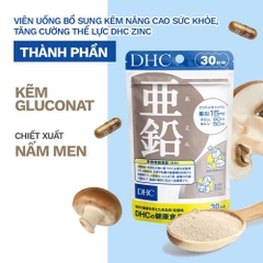 Viên uống bổ sung Kẽm ZinC DHC gói 30 ngày 30 viên hỗ trợ làm đẹp da, tóc, móng và giảm mụn