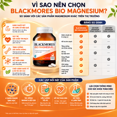 Blackmores bio magnesium giảm chuột rút của cơ bắp và cứng cơ, duy trì sức khỏe tim, xương và hệ thần kinh