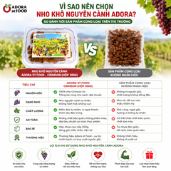 Hộp 300g Nho khô nguyên cành Adora st Food Dried Grapes Cluster Crimson