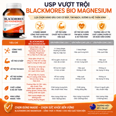 Blackmores bio magnesium giảm chuột rút của cơ bắp và cứng cơ, duy trì sức khỏe tim, xương và hệ thần kinh