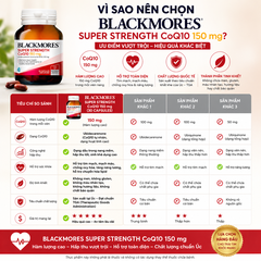 Blackmores Super Strength Coq10 150mg 30 Capsules  hỗ trợ hệ thống tim mạch và mạch máu khỏe mạnh