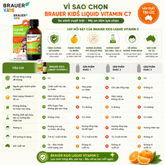 Siro vitamin c brauer baby kids liquid cho trẻ trên 1 tuổi tăng cường đề kháng chai 100ml