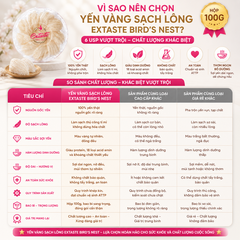 Yến vàng sạch lông extaste bird's nest thơm ngon bổ dưỡng hộp 100g