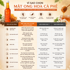 Mật ong hoa cà phê golden honey nguyên chất dinh dưỡng cho cả nhà chai 500ml
