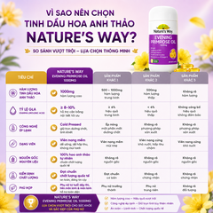 Tinh dầu hoa Anh Thảo Nature's Way evening primrose oil hỗ trợ cân bằng nội tiết tố nữ 60 viên