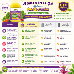 Kẹo dẻo bổ sung vitamin từ rau Nature's Way Vita Gummies Multivitamin+Vegies cho bé 60 viên bổ sung chất xơ cho bé phát triển toàn diện