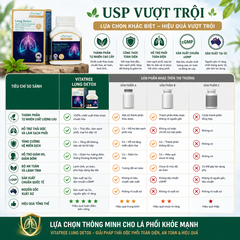 Thải độc phổi vitatree lung detox 60 viên hỗ trợ hệ ho hấp, giảm ho