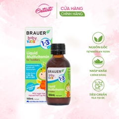 Vitamin tổng hợp cho bé từ 1 - 3 tuổi Brauer Baby Kids Liquid Multivitamin for Toddlers 100ml dạng nước 100ml