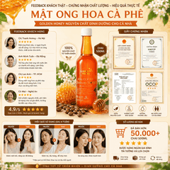 Mật ong hoa cà phê golden honey nguyên chất dinh dưỡng cho cả nhà chai 500ml