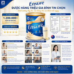 Sữa bột ensure  abbott vanilla 850g nội địa Úc hương vani giàu dinh dưỡng hộp 850g