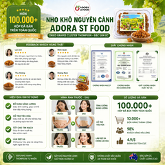 Hộp 300g Nho khô nguyên cành Adora st Food Dried Grapes Cluster Thompson đặc sản Úc