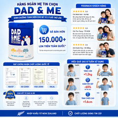 Sữa Dad & Me Kids Milk Powder with Lactoferrin từ 3 tuổi 800g