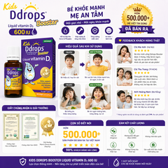 Kids Ddrops Booster Liquid Vitamin D3 600 IU bổ sung vitamin d3 dạng giọt cho bé 1-18 tuổi