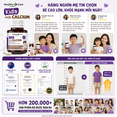 Canxi sữa cho bé Healthy Care Kids Milk Calcium 60 viên