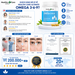 Omega 369 dầu cá hỗ trợ tim mạch, thị lực Healthy Care  Ultimate 200 viên