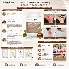 Viên uống xương khớp Glucosamine HCL 1500mg Healthy Care 400 viên