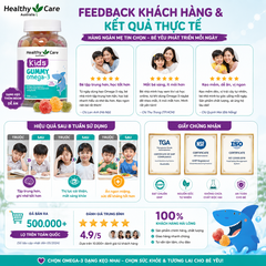 Omega 3 cho bé Healthy Care Kids Gummy Hỗ trợ phát triển trí tuệ toàn diện, tăng cường thị lực, Giúp bé học tập và ghi nhớ tốt hơn (dạng kẹo) 250 viên