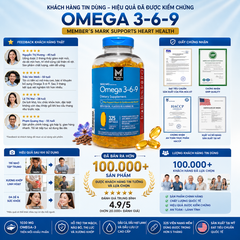 Viên uống bổ sung dầu cá Omega 3 6 9 Member’s Mark Supports Heart Health 325 viên