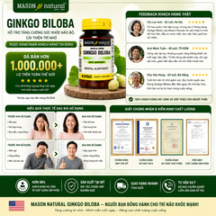Mason Natural Ginkgo Biloba – Hỗ trợ tăng cường sức khỏe não bộ, cải thiện trí nhớ 60 viên