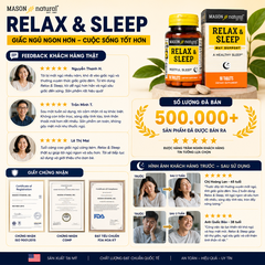Viên uống Mason Natural Relax & Sleep Hỗ trợ cải thiện và nâng cao chất lượng giấc ngủ 90 viên