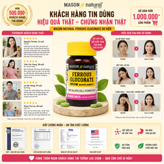 Mason Natural Ferrous Gluconate 50 viên – Sản phẩm bổ sung sắt hữu cơ