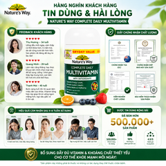 Vitamin tổng hợp Nature’s Way Complete Daily Multivitamin100 Viên bổ sung vitamin và khoáng chất