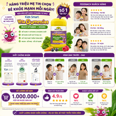 Kẹo dẻo bổ sung vitamin từ rau Nature's Way Vita Gummies Multivitamin+Vegies cho bé 60 viên bổ sung chất xơ cho bé phát triển toàn diện