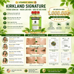 Viên uống vitamin E 400IU Kirkland Signature trắng sáng da, ngừa lão hóa hộp 500 viên