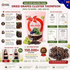 Nho khô nguyên cành Adora st Food Crimson Dried Table Grapes Cluster 500g đặc sản của Úc