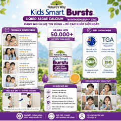 Nature’s Way Kids Smart Bursts Liquid Algae Calcium With Magnesium+Zinc 30 viên