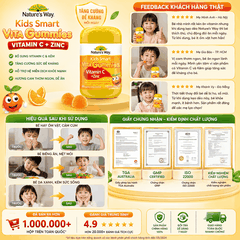 Kẹo Dẻo Nature's Way Kids Smart Vita Gummies Vitamin C+ ZinC – Bổ sung kẽm và vitamin C tăng sức đề kháng cho trẻ