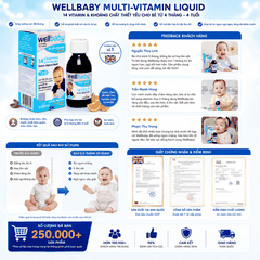 Vitabiotics Wellbaby Multi-Vitamin Liquid Chai 150ml 14 loại vitamin và khoáng chất thiết yếu cho bé 150ml