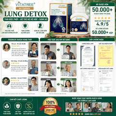 Thải độc phổi vitatree lung detox 60 viên hỗ trợ hệ ho hấp, giảm ho