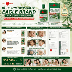 Dầu Khuynh Diệp Cho Bé Eagle Brand Con Ó Singapore (30ml) - Kháng Khuẩn, Giữ Ấm An Toàn Cho Trẻ Sơ Sinh
