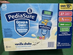 Thùng 24 chai sữa nước pediasure grow & gain immune support   nội địa Mỹ tăng sức đề kháng vị vani 237ml
