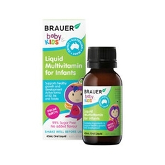 Brauer liquid multivitamin for infans 45ml cho trẻ sơ sinh 0-12 tháng tuổi