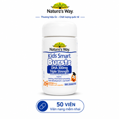 Nature's Way Kids Smart Bursts DHA 300mg Triple Strength - Bổ sung DHA, hỗ trợ tốt cho não bộ và mắt 50 viên
