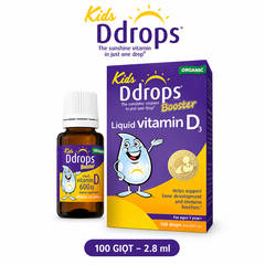 Kids Ddrops Booster Liquid Vitamin D3 600 IU bổ sung vitamin d3 dạng giọt cho bé 1-18 tuổi
