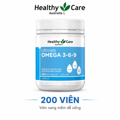 Omega 369 dầu cá hỗ trợ tim mạch, thị lực Healthy Care  Ultimate 200 viên